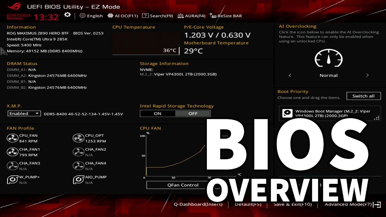 ASUS ROG Maximus Z890 Hero BTF Motherboard BIOS Overview