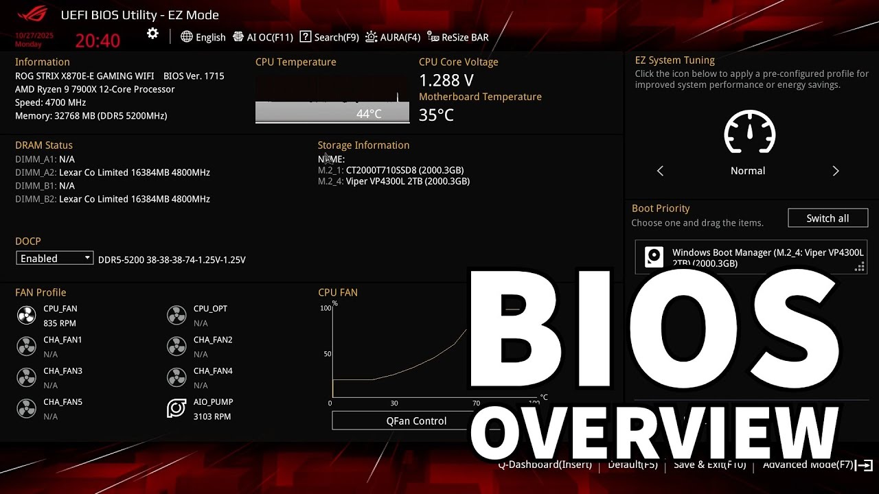ASUS ROG STRIX X870E-E Gaming WIFI Motherboard BIOS Overview
