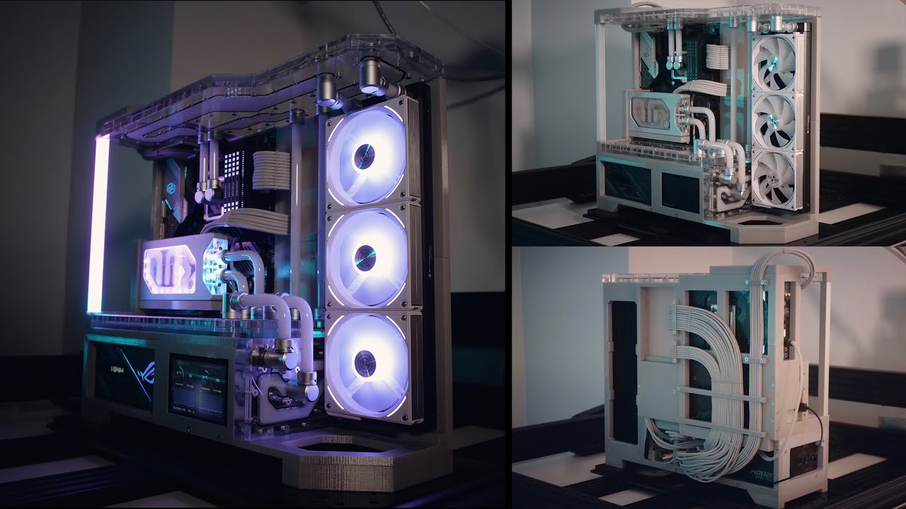 Fully Custom 3D Printed Computer PC & CNC Distroplate Build (Chalky sunset)