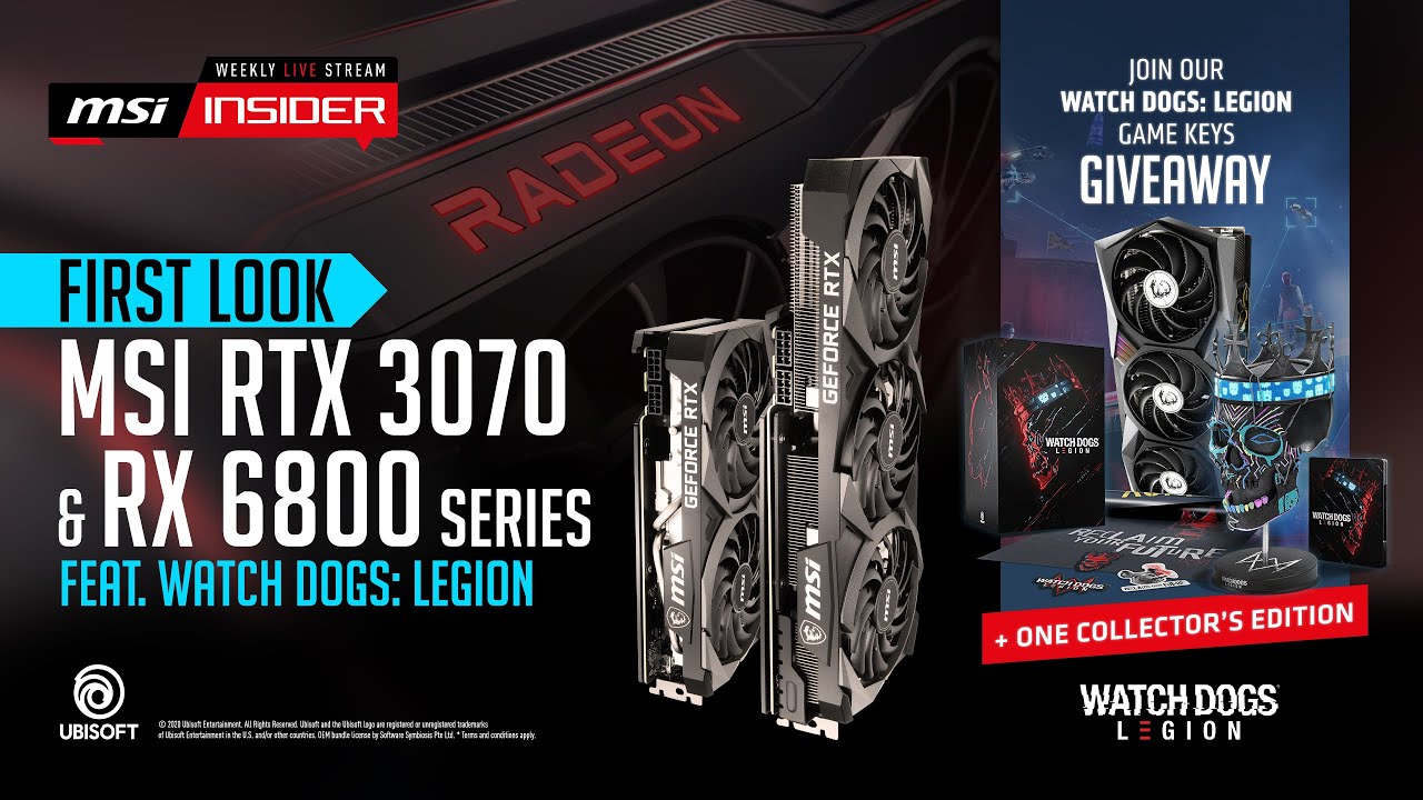 MSI RTX 3070 & RX 6000 series first look feat. Watch Dogs: Legion