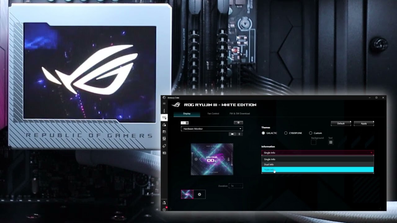 ASUS ROG Ryujin III 360 ARGB Screen & Software Demo