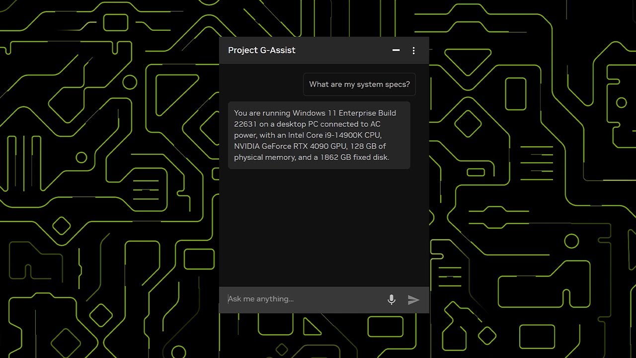 Project G-Assist | AI Assistant For Your RTX PC - System Information