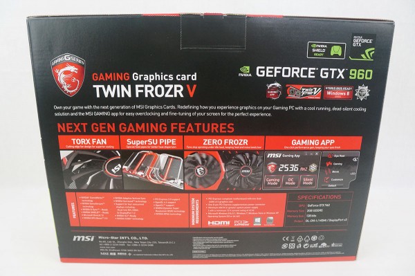 MSI GTX 960 Gaming 2G Graphics Card