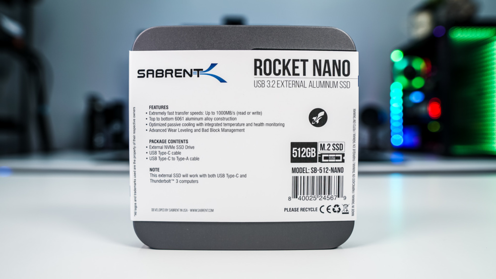 Sabrent Rocket Nano Portable Solid State Drive