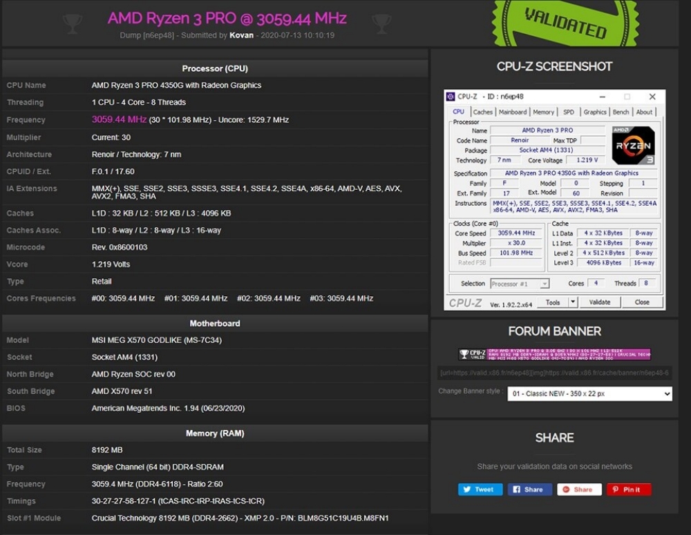 AMD Ryzen 4000G overclocking MSI