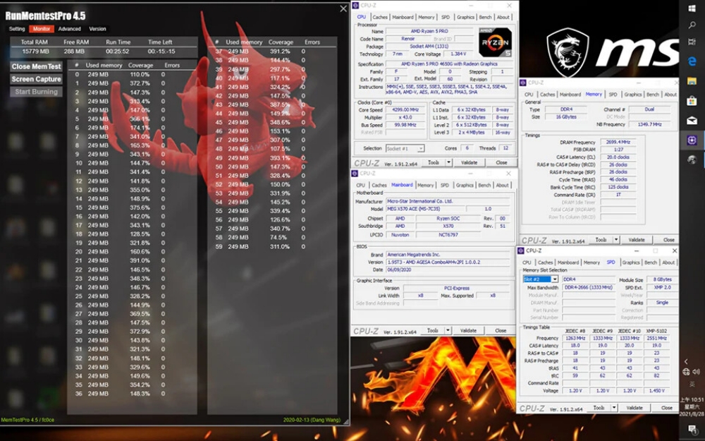 AMD Ryzen 4000G overclocking MSI