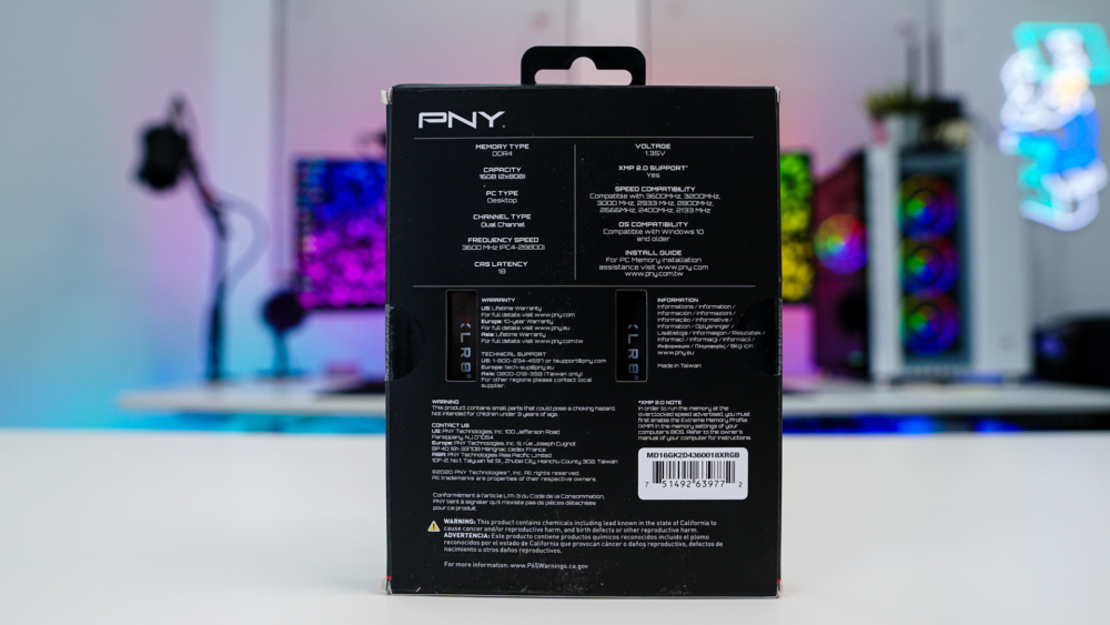 PNY XLR8 Gaming Epic-X RGB 16GB 3600 MHz Memory Kit