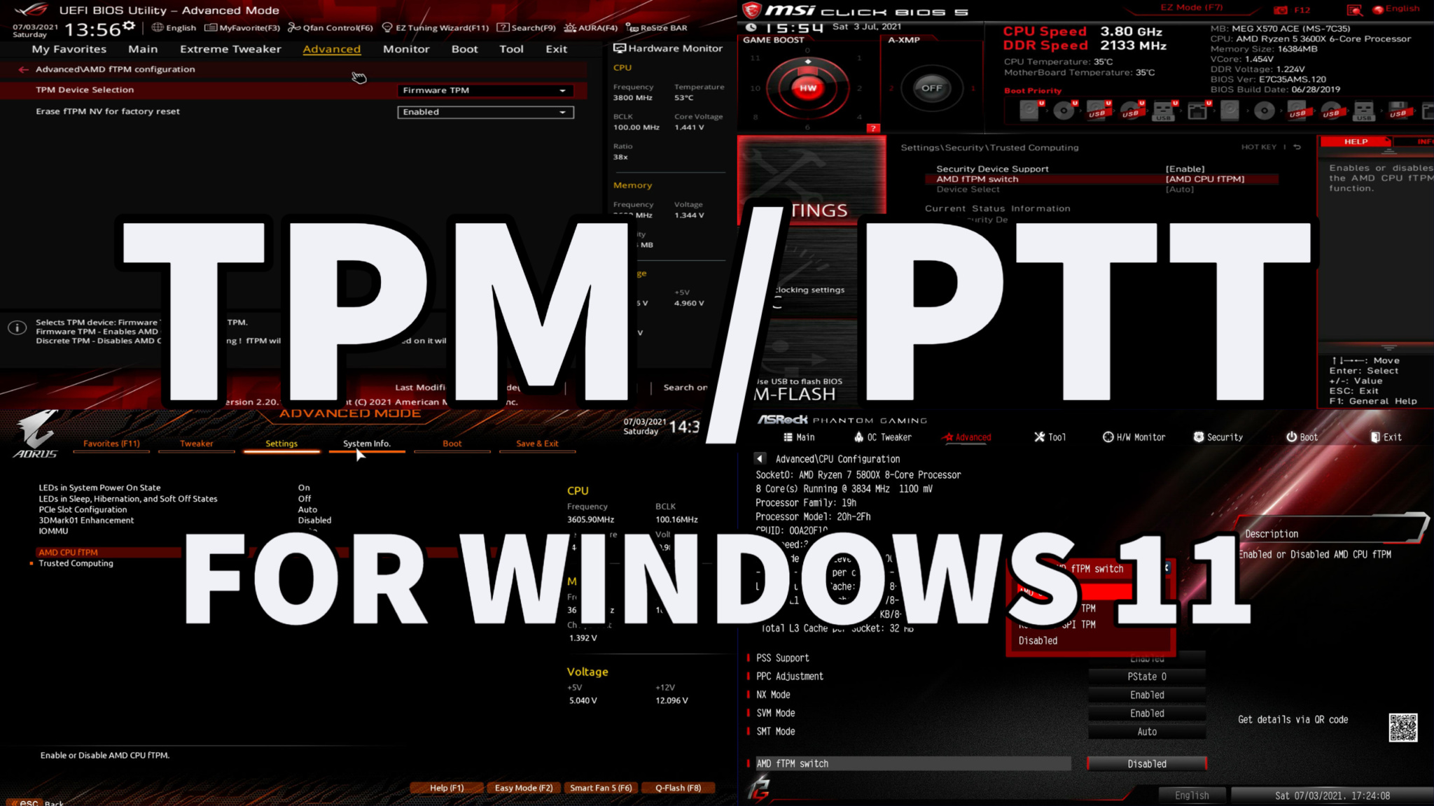How To Enable TPM or PTT in Your BIOS