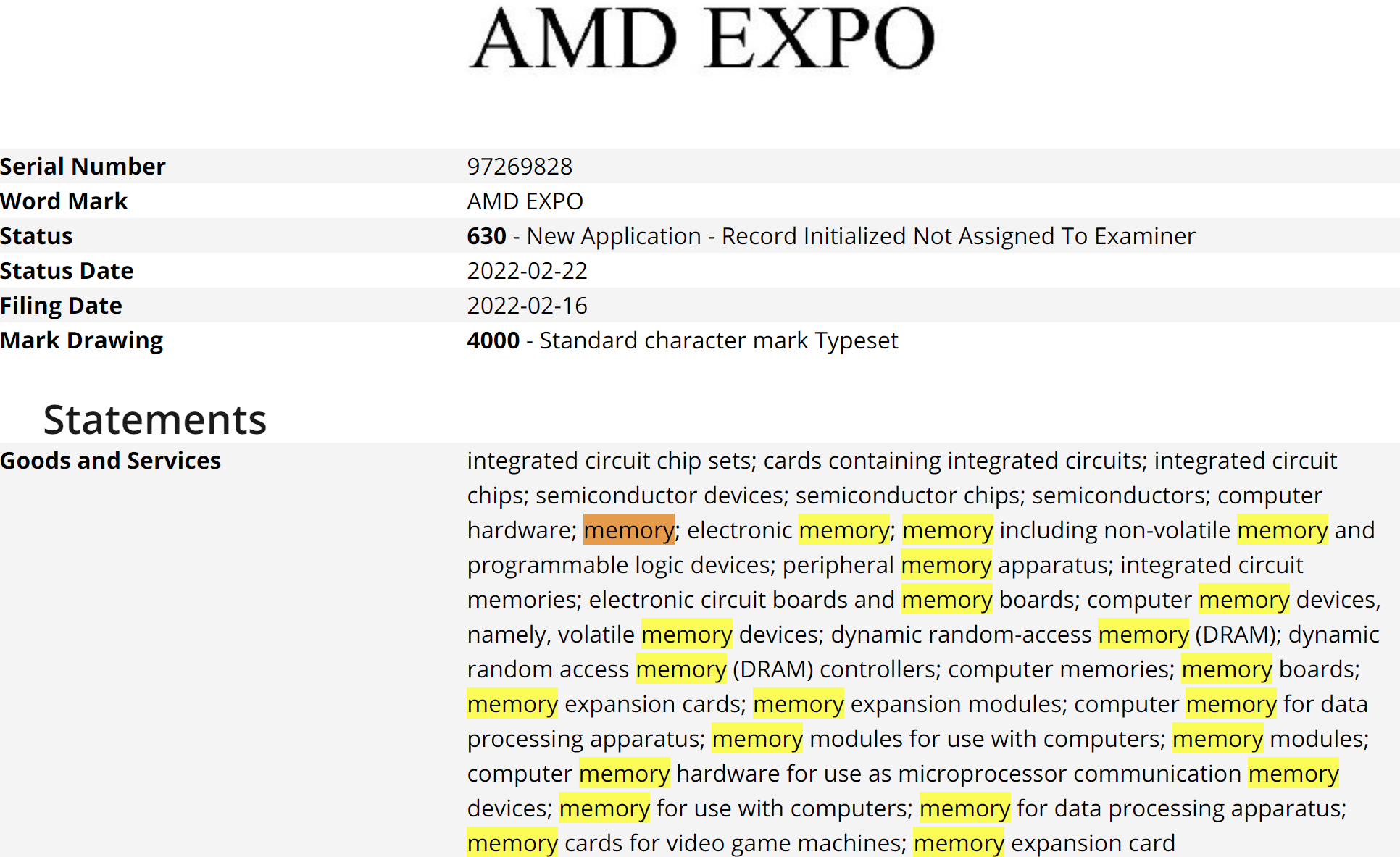 AMD EXPO Trademark