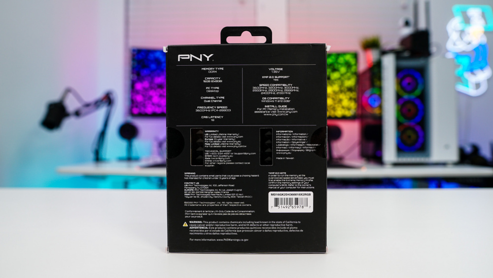 PNY XLR8 REV RGB DDR4-3600 16GB Memory Kit