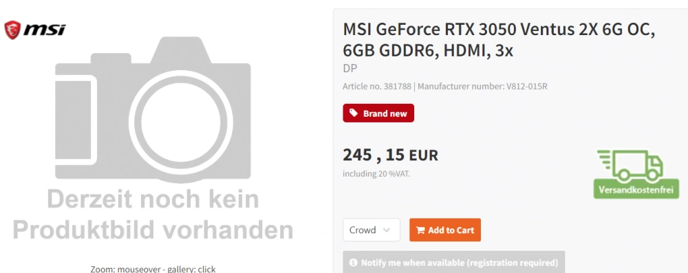 RTX3050 6GB SPECS