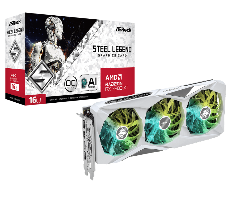 Radeon RX 7600 XT Steel Legend 16GB OCL1