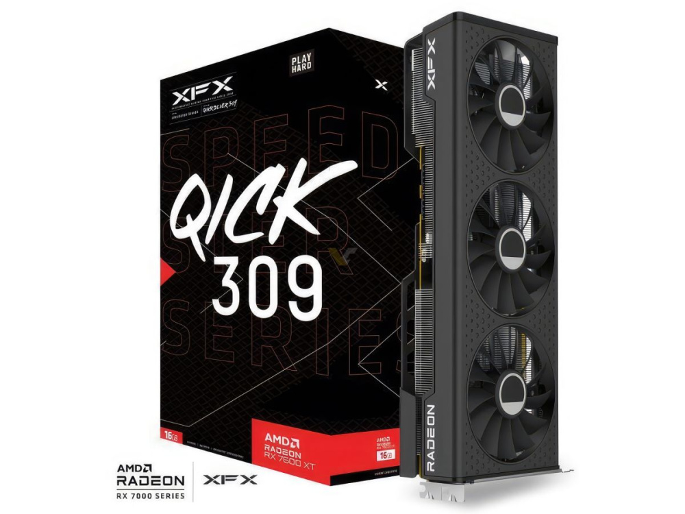 XFX Radeon RX 7600 XT 16GB Speedster QICK 309 Black Edition 1