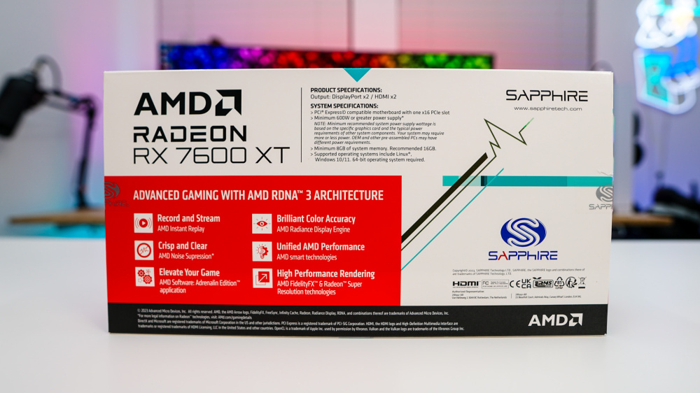 Sapphire Radeon RX 7600 XT Pulse Graphics Card