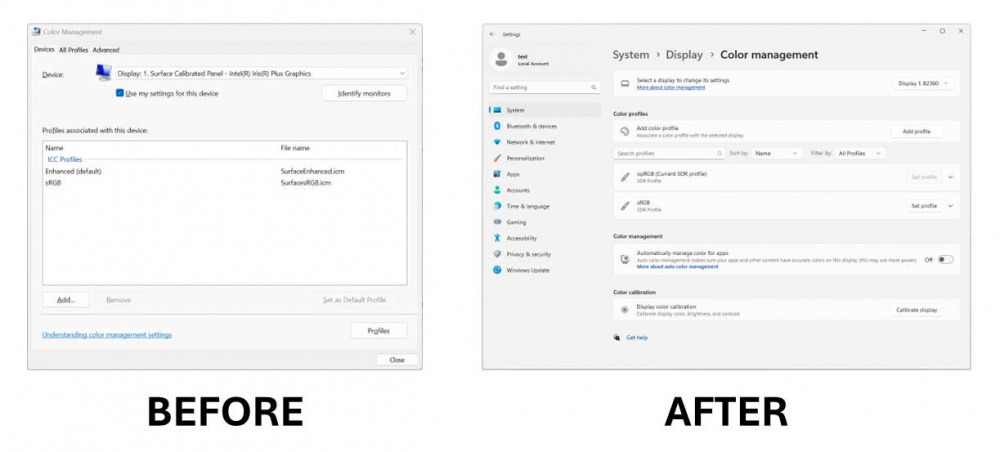 COLOR MANAGE WIN11 FEATURE