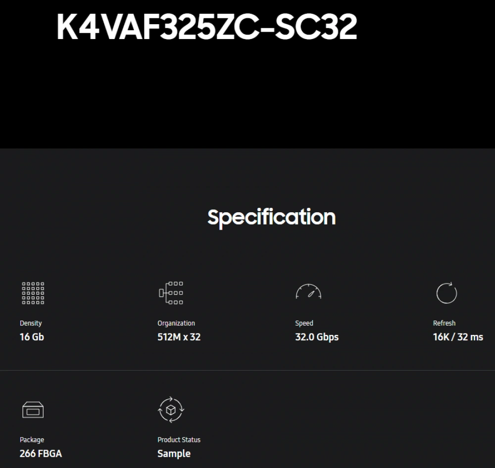 SAMSUNG GDDR7 32GBPS