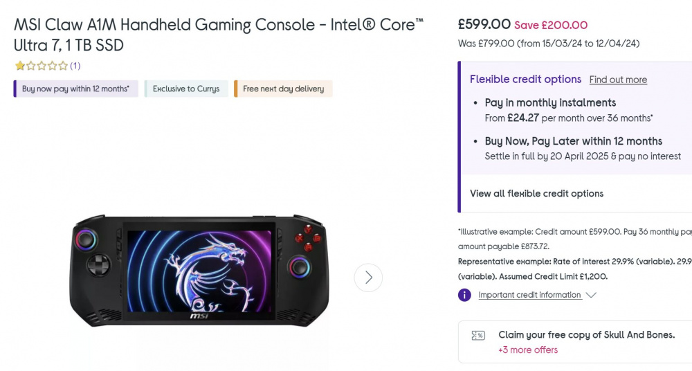 MSI CLAW PRICE CUT