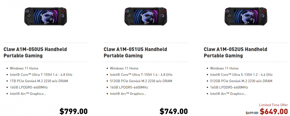 MSI CLAW US PRICE