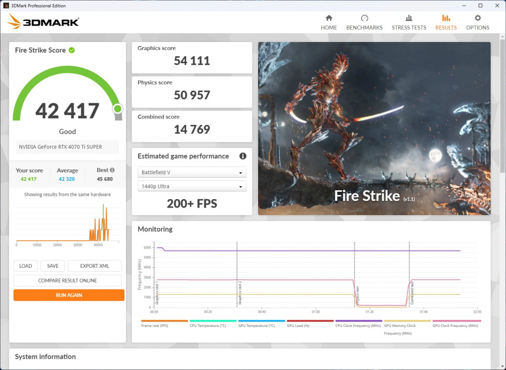 yeyian 3dmark fire