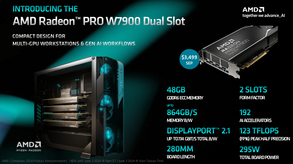 AMD Radeon PRO W7900DS Press Briefing Deck v2 2