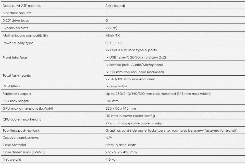 fractal design mood specs