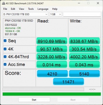 pny cs3150 as ssd 1