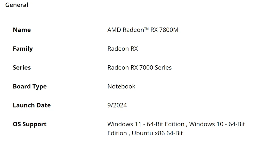 AMD Radeon RX 7800M RDNA 3 GPU 2