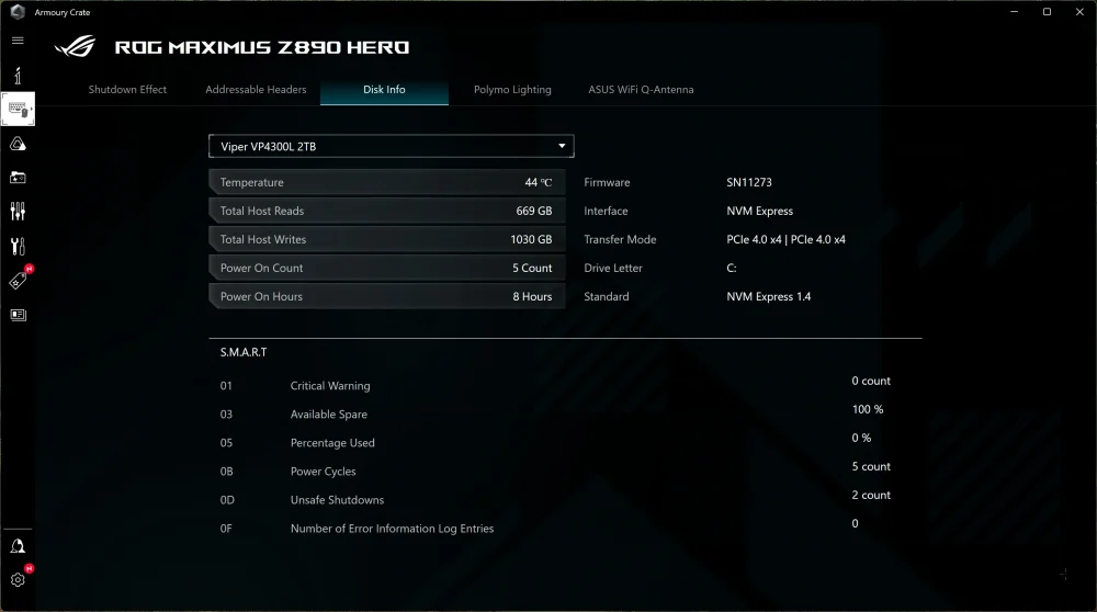 asus rog maximus z890 hero ss4