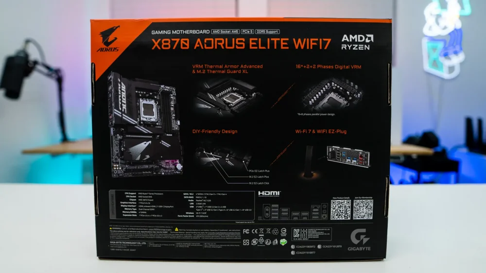 Gigabyte X870 AORUS Elite WiFi7 Motherboard