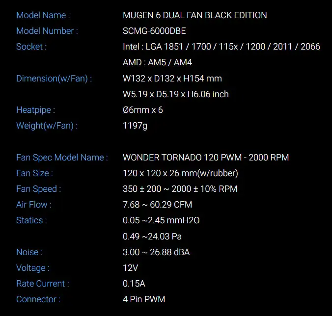 scythe mugen6 black specs