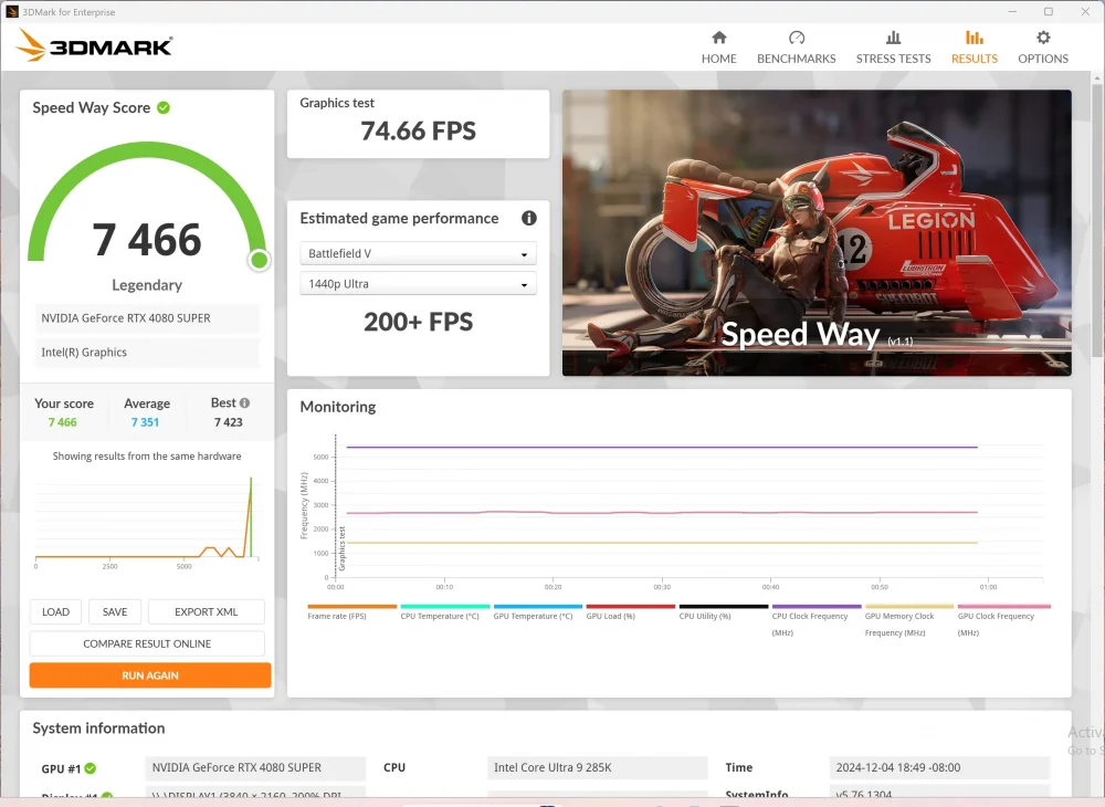 msi mpg z890 carbon 3dmark speed