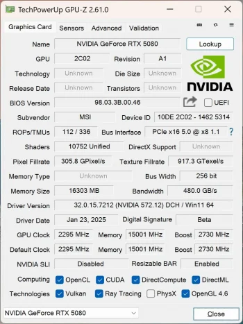 msi rtx5080 vanguard dlss4 info1