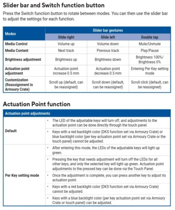 slider functions